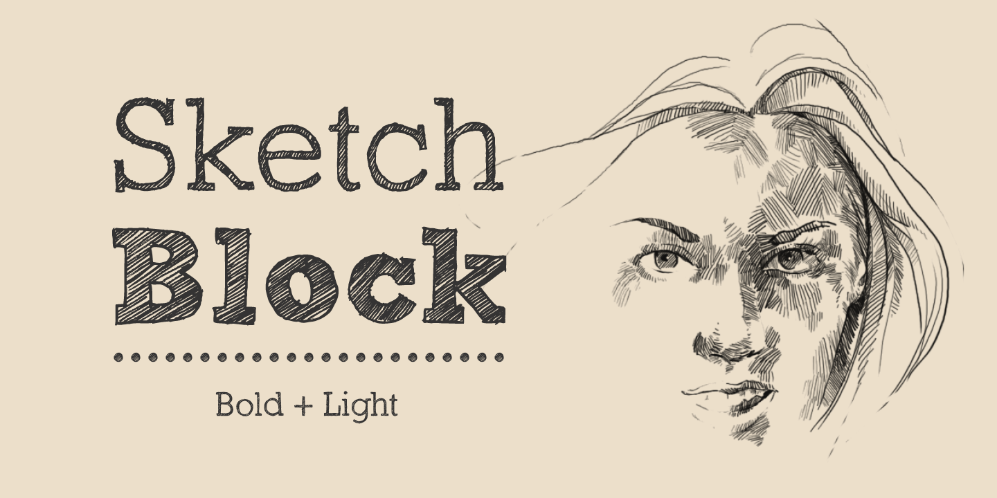 Beispiel einer Sketch Block-Schriftart